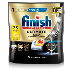 Viên rửa bát Finish Ultimate Plus túi 33 viên hương chanh